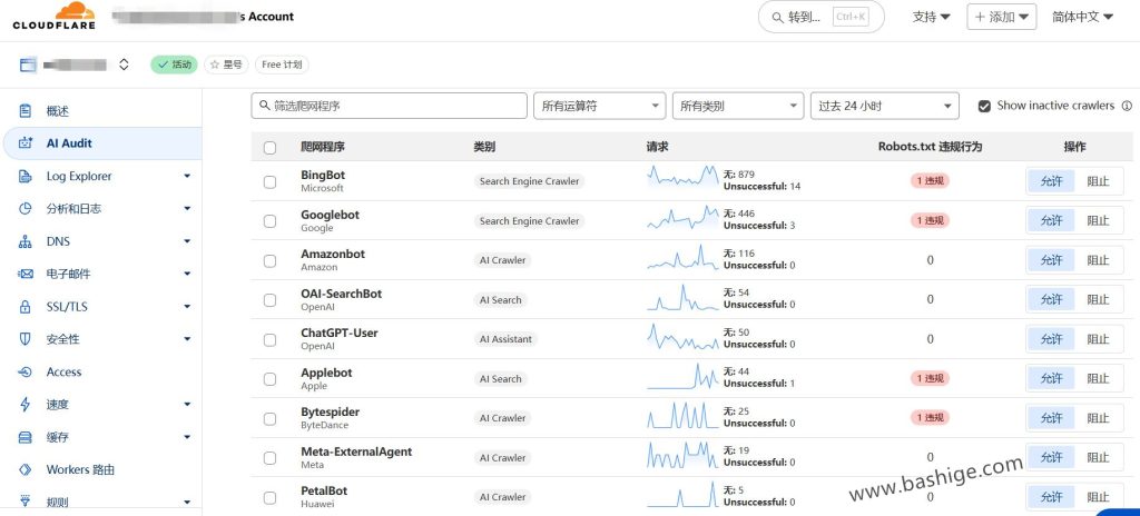 网站被一些AI Bot爬取内容