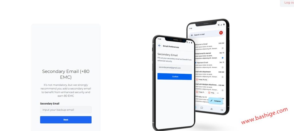 添加Web2邮箱然后验证确认